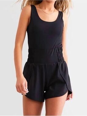 Mono B Black Scoop Neck Sleeveless Romper